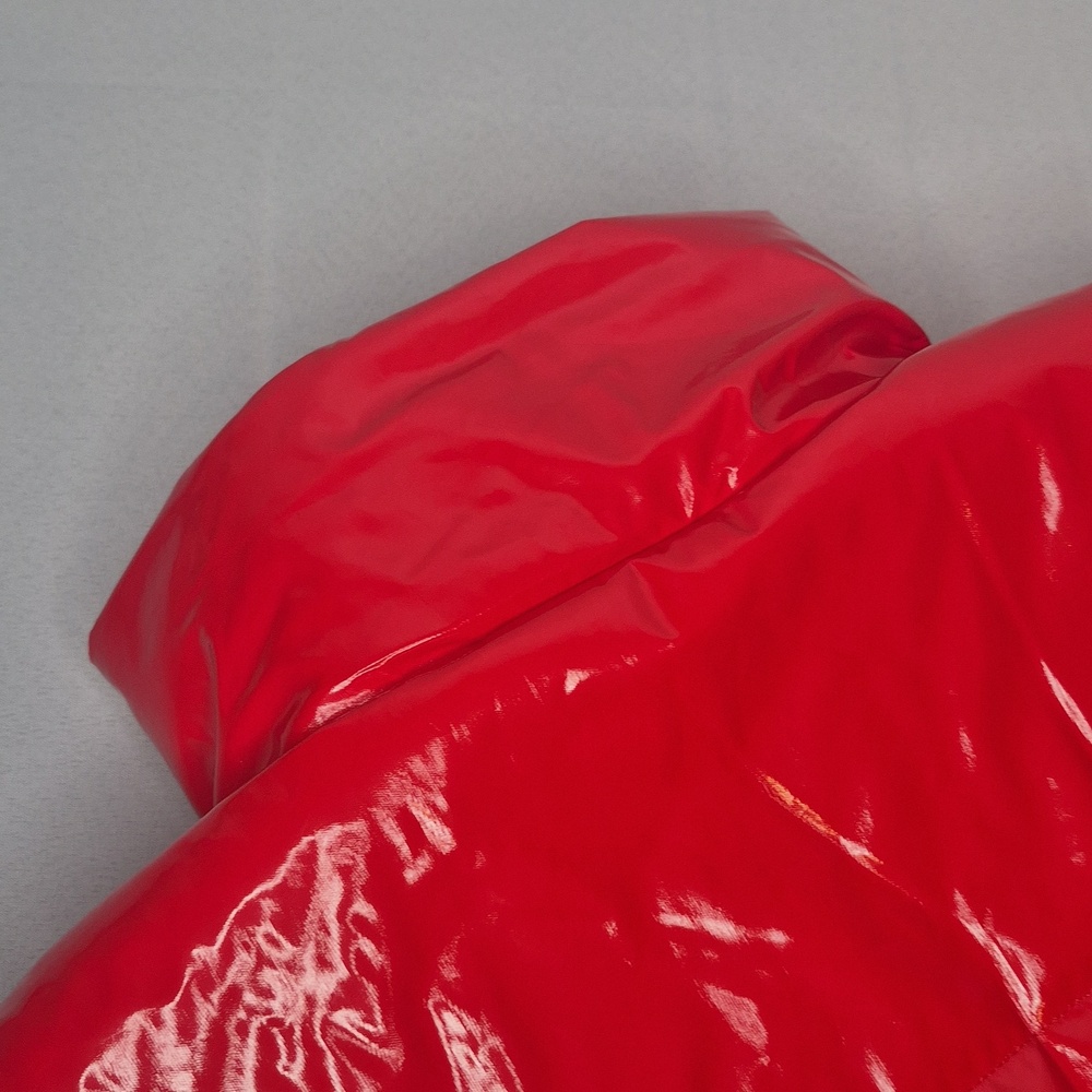 Daisy RED Shiny Glossy Puffy Vest - Picture 10 of 15